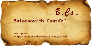 Balassovich Csató névjegykártya